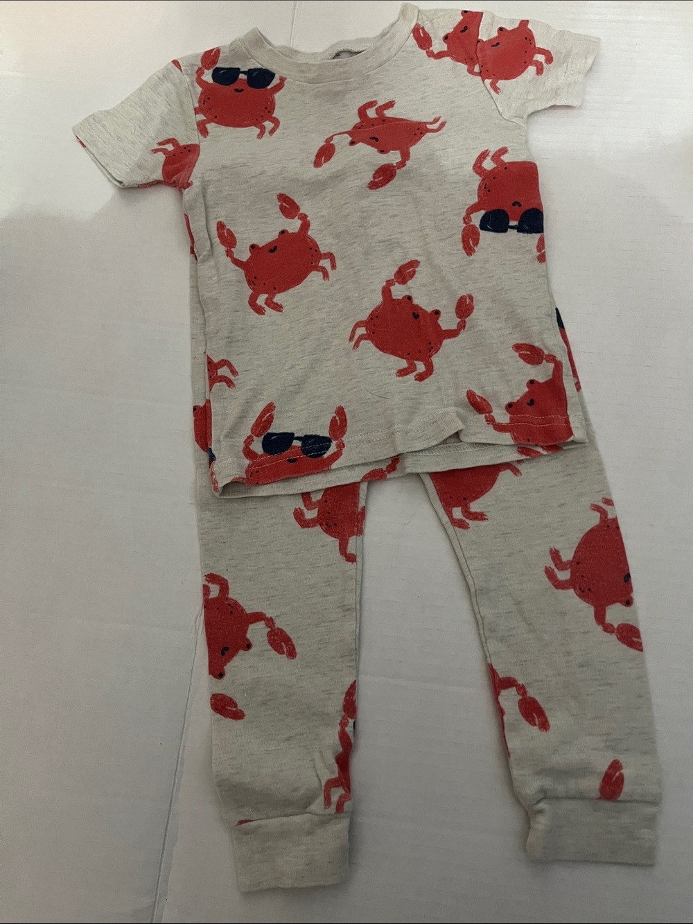 Carter's Cream Pajama Set with Red Crab Print
